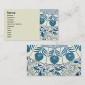 Blue Floral Pattern Antiek Asian Design Visitekaartje (Voorkant / Achterkant)
