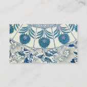 Blue Floral Pattern Antiek Asian Design Visitekaartje (Achterkant)