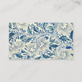 Blue Floral Pattern Antiek Asian Design Visitekaartje (Achterkant)