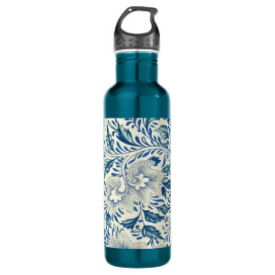 Blue Floral Pattern Antiek Asian Design Waterfles