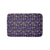 Blue Floral Pattern Badmat (Voorkant)