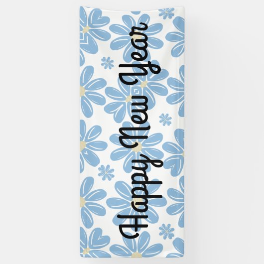 Blue Floral Pattern -  banner (Verticaal)