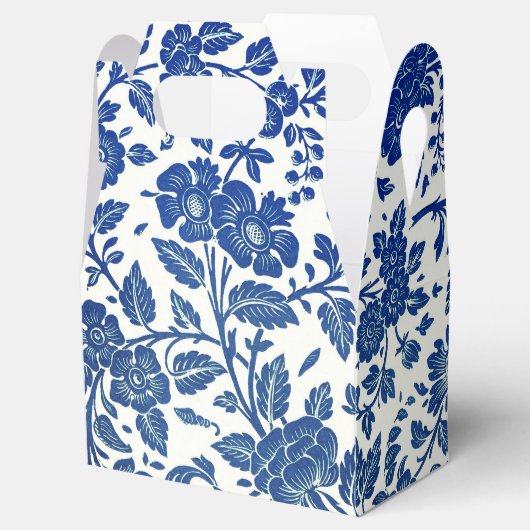 Blue Floral Pattern Bedankdoosjes (Geopend)