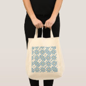 Blue Floral Pattern - Canvas tas (Voorkant (product))