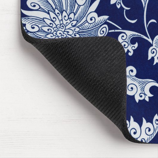 Blue Floral Pattern  Chinees Ornament Muismat (Hoek)