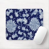 Blue Floral Pattern  Chinees Ornament Muismat (Met muis)