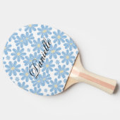 Blue Floral Pattern - Custom Ping Pong Paddle Tafeltennisbatje (Zijkant)