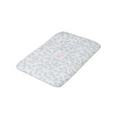 Blue Floral Pattern Custom Small Bath Mat (Gekanteld)
