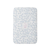 Blue Floral Pattern Custom Small Bath Mat (Voorkant Verticaal)