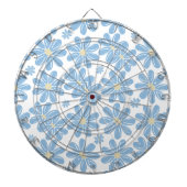 Blue Floral Pattern - Dartboard Dartbord (Voorkant)