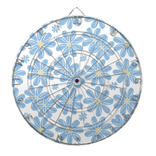Blue Floral Pattern - Dartboard Dartbord