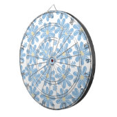 Blue Floral Pattern - Dartboard Dartbord (Voorkant Rechts)
