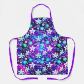 Blue Floral Pattern - Edelweiss Flower Geometric Schort (Voorkant)