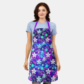 Blue Floral Pattern - Edelweiss Flower Geometric Schort (Gedragen)