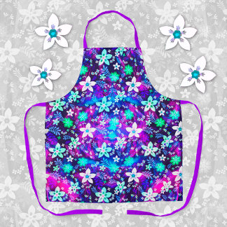 Blue Floral Pattern - Edelweiss Flower Geometric Schort