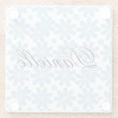 Blue Floral Pattern - Glass Onderzetter (Achterkant)