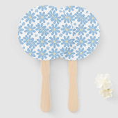 Blue Floral Pattern - Handvuurpan Handwaaier (Voorkant en achterkant)