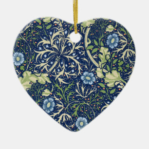 Blue Floral Pattern Keramisch Ornament