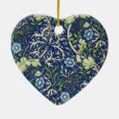 Blue Floral Pattern Keramisch Ornament (Achterkant)
