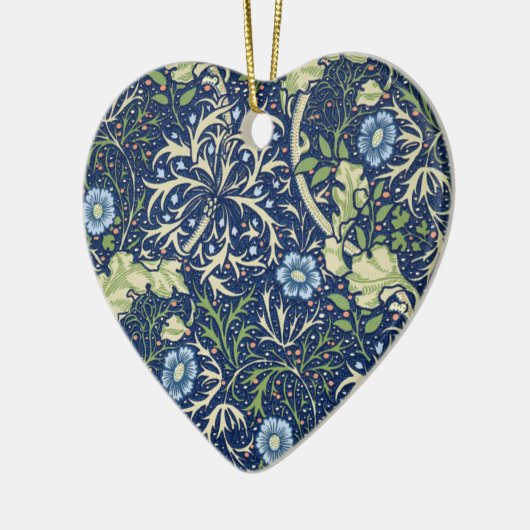 Blue Floral Pattern Keramisch Ornament (Links)