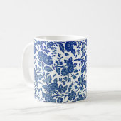 Blue Floral Pattern Koffiemok (Voorkant links)
