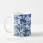 Blue Floral Pattern Koffiemok (Links)
