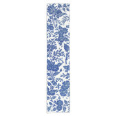Blue Floral Pattern Korte Tafelloper (Voorkant)