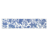 Blue Floral Pattern Korte Tafelloper (Horizontaal)