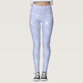 Blue Floral Pattern Leggings (Voorkant)