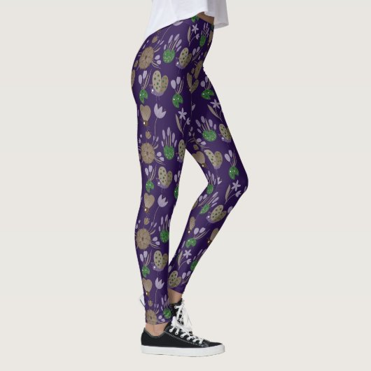 Blue Floral Pattern Leggings (Rechts)
