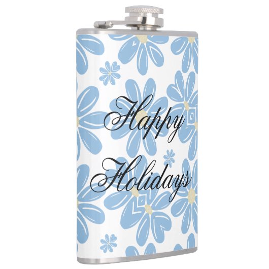 Blue Floral Pattern - maatkolf Heupfles (Rechts)