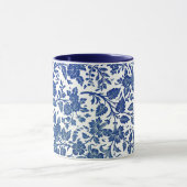 Blue Floral Pattern Mok (Midden)