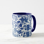 Blue Floral Pattern Mok (Voorkant rechts)