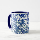 Blue Floral Pattern Mok (Voorkant links)