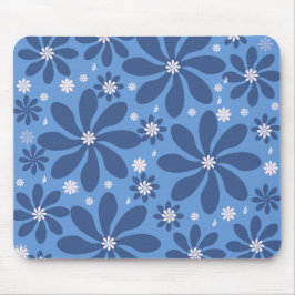 Blue Floral Pattern Muismat – stijlvolle toegang t