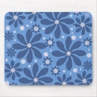 Blue Floral Pattern Muismat – stijlvolle toegang t