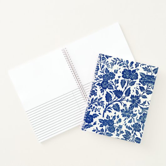 Blue Floral Pattern Notitieboek (Binnen)