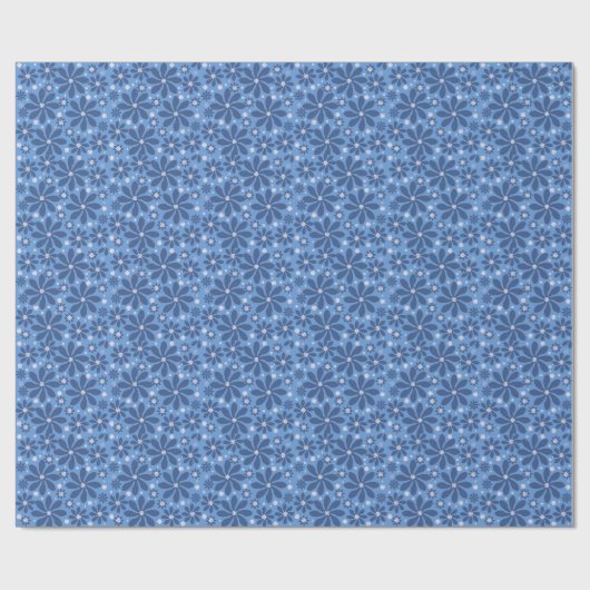 Blue Floral Pattern onderzetters – stijlvolle toeg Cadeaupapier (Vlak)