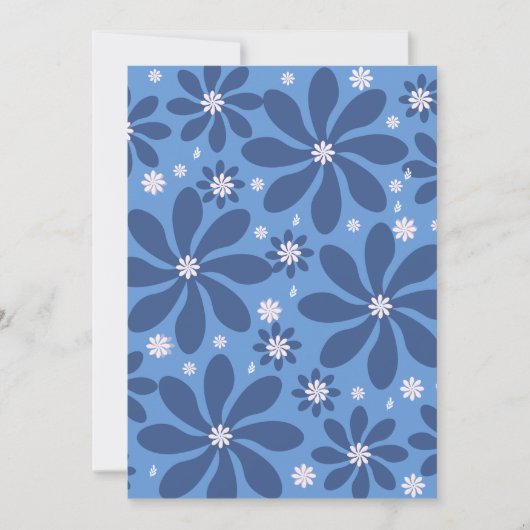 Blue Floral Pattern onderzetters – stijlvolle toeg Kaart (Voorkant)
