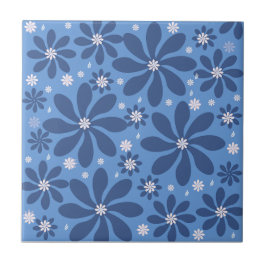 Blue Floral Pattern onderzetters – stijlvolle toeg Tegeltje