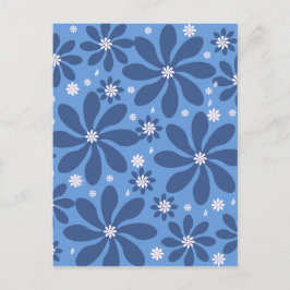 Blue Floral Pattern onderzetters – stijlvolle toeg Uitnodiging Briefkaart