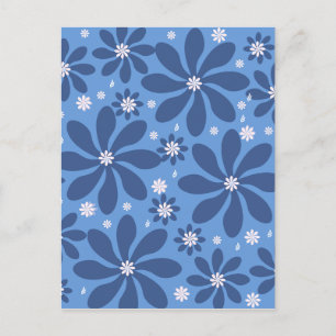 Blue Floral Pattern onderzetters – stijlvolle toeg Uitnodiging Briefkaart