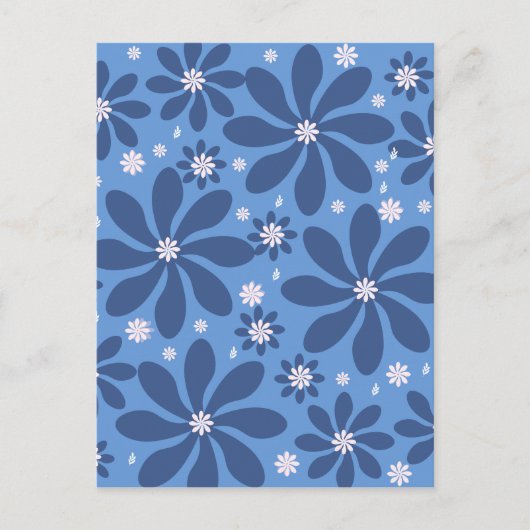 Blue Floral Pattern onderzetters – stijlvolle toeg Uitnodiging Briefkaart (Voorkant)