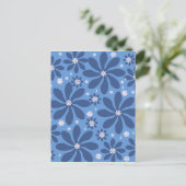 Blue Floral Pattern onderzetters – stijlvolle toeg Uitnodiging Briefkaart (Staand voorkant)
