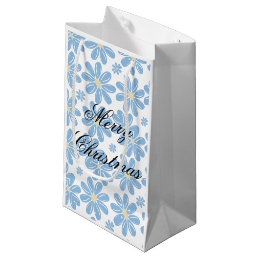 Blue Floral Pattern - Persoonlijke cadeautas (Voorkant Gekanteld)