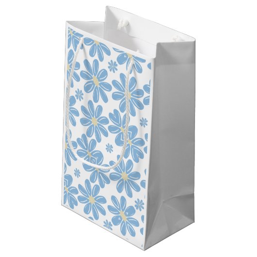 Blue Floral Pattern - Persoonlijke cadeautas (Achterkant Gekanteld)