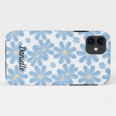 Blue Floral Pattern - Persoonlijke iPhone 11 Hoesj Case-Mate iPhone Case (Achterkant (horizontaal))