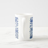 Blue Floral Pattern Porselein Kop (Achterkant)