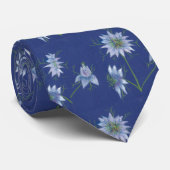 Blue Floral Pattern Print Gents stropdas (Opgerold)