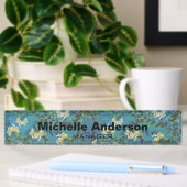 Blue Floral Pattern Professional Manager Modern Naambordje